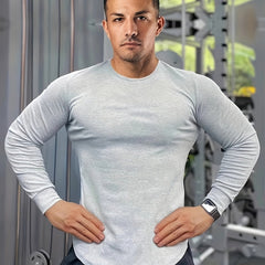 Men's Crew Neck Long Sleeve Stretch Tee