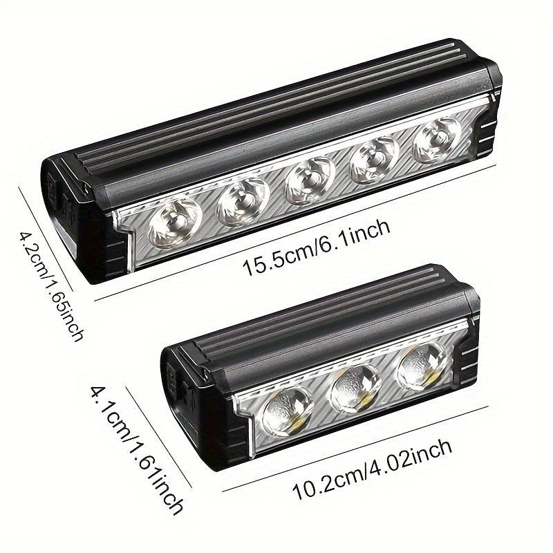 USB Rechargeable Bike Light Set, Front Rear LED Cycling Tail and Headlight