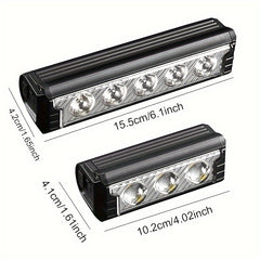USB Rechargeable Bike Light Set, Front Rear LED Cycling Tail and Headlight