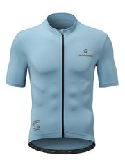 Breathable Men's Cycling Top with Zipper Short Sleeves