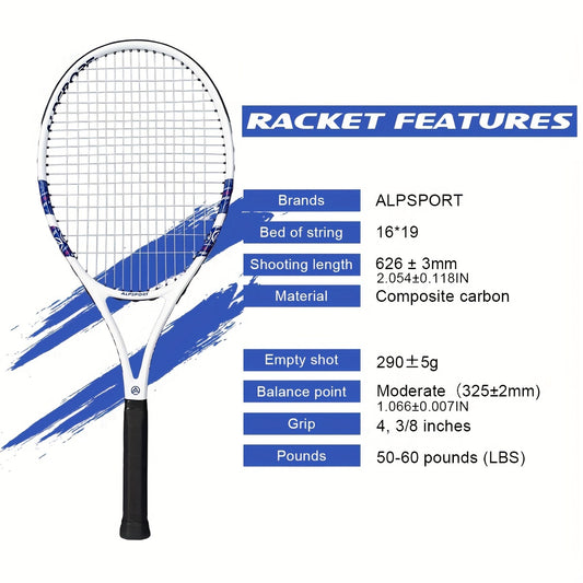 ALP Tennis Racket for Beginners - Carbon Training Racket for Outdoor