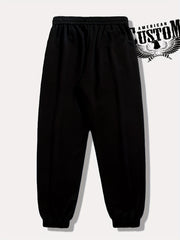 Skull Letter Print Drawstring Sweatpants Loose Fit Pants Men's Casual Joggers