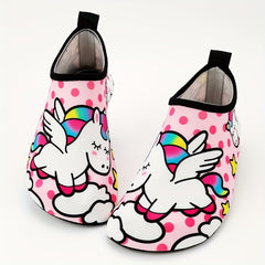 Cartoon Pony Water Shoes for Girls Quick Dry Lightweight Barefoot Outdoor