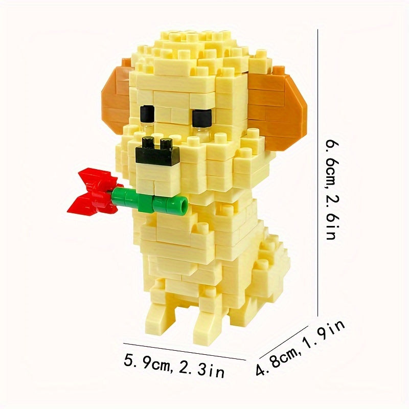 Labrador Building Blocks Pet Dog Model Assembled Building Block Toys