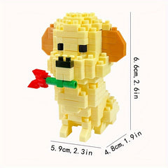 Labrador Building Blocks Pet Dog Model Assembled Building Block Toys