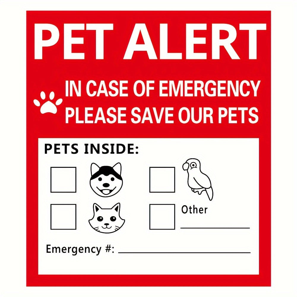Pet Safety Stickers Pack - Fire Rescue Alarm, Internal Stickers