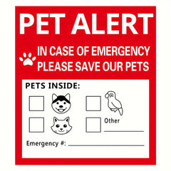Pet Safety Stickers Pack - Fire Rescue Alarm, Internal Stickers