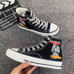 Women's Cartoon Graphic High Top Canvas Sneakers