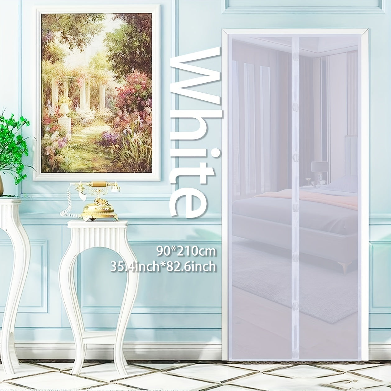 Magnetic Screen Door Fits Up To 86 Doors, Hands-Free Pet Friendly Door Screen