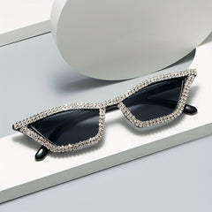 Y2K Cat Eye Sunglasses Rhinestone Tinted Glasses UV400