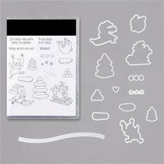 Christmas Animal Party Metal Cutting Dies And Stamps Set