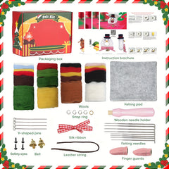 4pcs Wool Needle Felting Kit Christmas Tree Snowmen Beginners