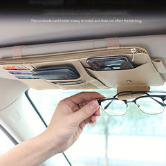 Car Sun Visor Storage Bag Interior Accessories Sunglasses Holder