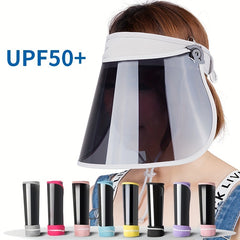 Candy Adjustable Visor Hat Wide Brim Foldable PVC Sun Hat UV Protection