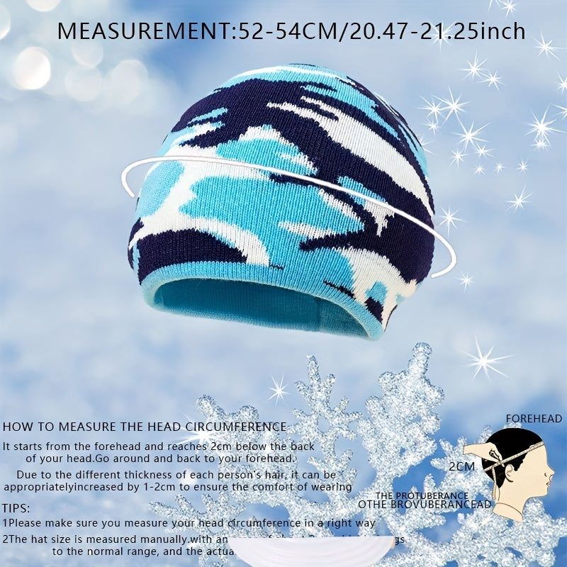 Neutral Camouflage Knitted Hat For Children