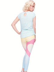 Boho Flamingo Skinny Leggings High Waist Stretchy Leggings Women's