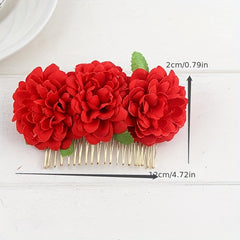 Flower Hair Comb Bridal Hair Comb Side Comb Floral Hair Accessories For Wedding