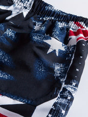 Flag Print Shorts Casual Summer Pool Beach Shorts
