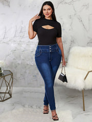 High Rise Skinny Jeans Women's High Stretch Denim Pants