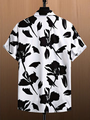 Abstract Print Men's Short Sleeve Shirt for Summer Vacation