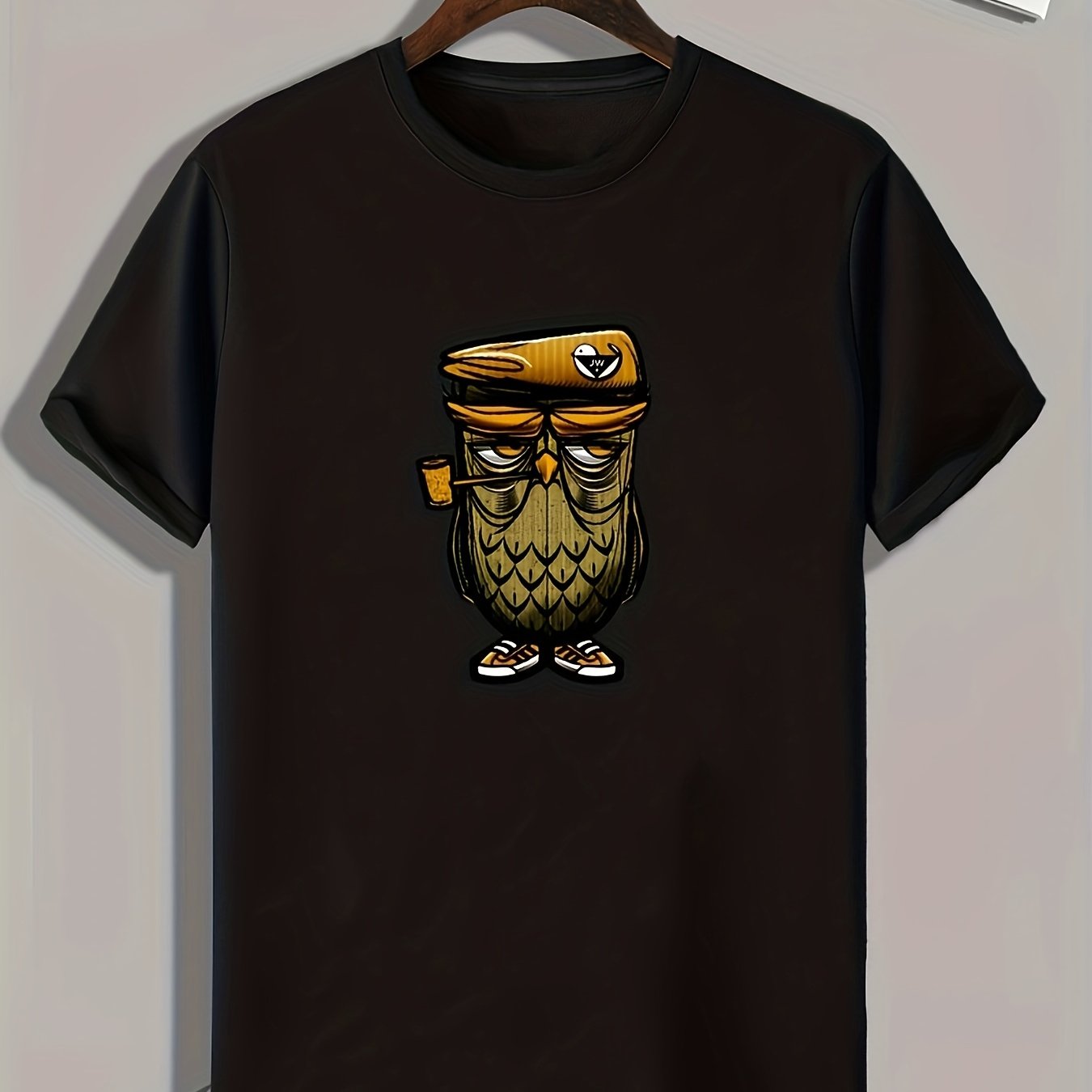 Owl Print Men's Graphic T shirt for Summer
