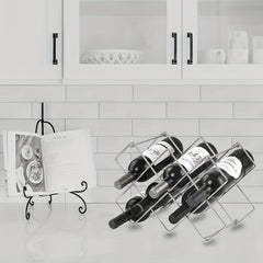 10 Bottle Metal Countertop Wine Rack Holder