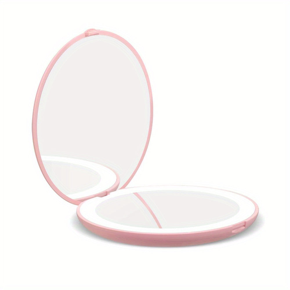 Compact Mirror With Light 1X 3X Magnification LED Travel Makeup Mirror
