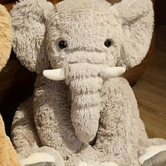 Soft Plush Elephant Toy Beige & Stuffed Animal for Kids' Room Decor or Gift