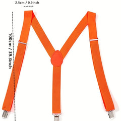 Party Coloured Elastic Suspenders For Men
