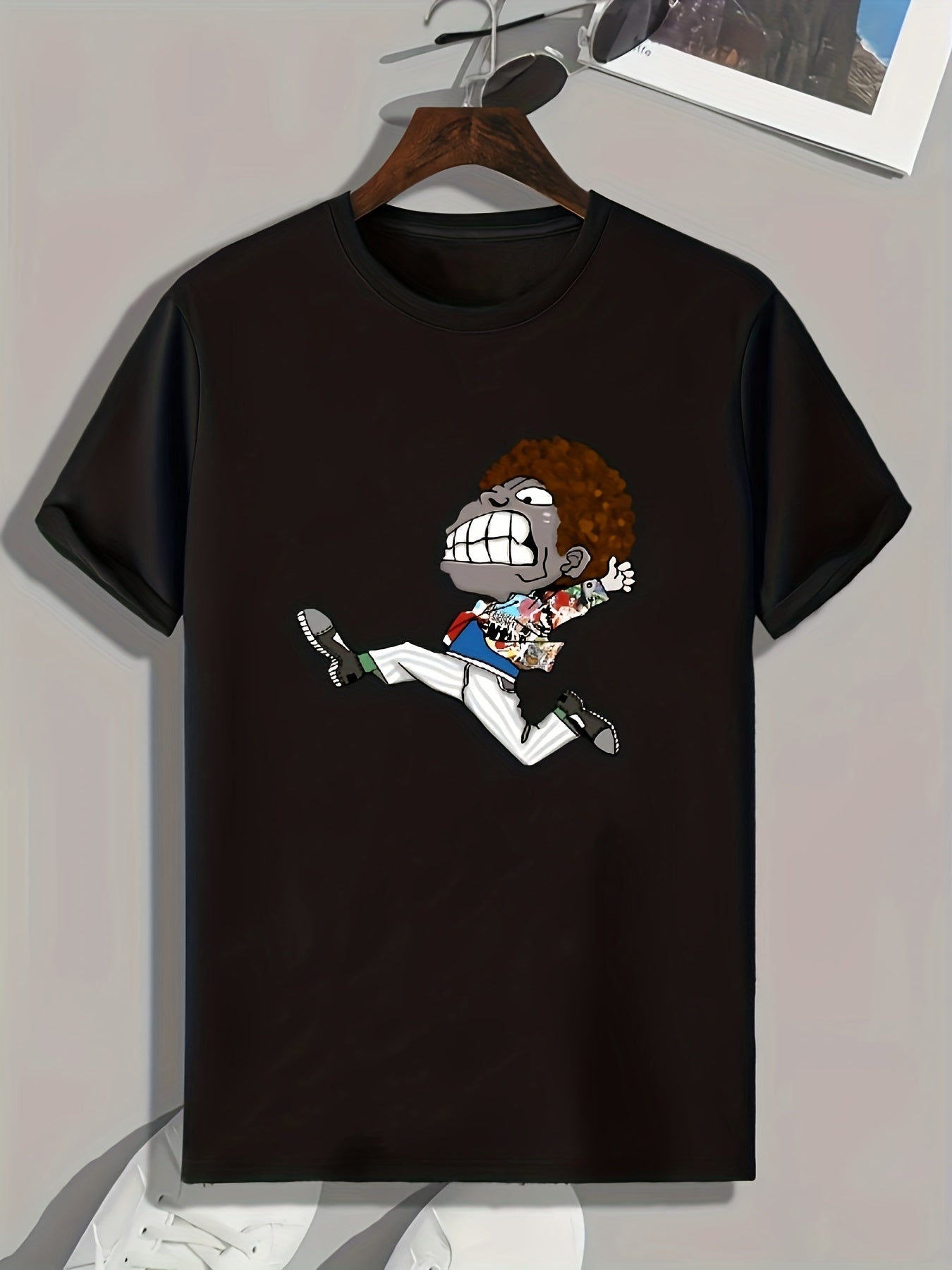 Cartoon Boy Print Men's Graphic T-Shirt for Summer