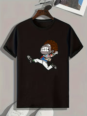 Cartoon Boy Print Men's Graphic T-Shirt for Summer