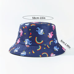 Reversible Rainbow Unicorn Print Bucket Hat