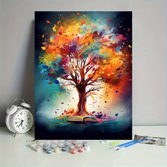 Colorful Tree And Book Acrylic Painting Set for Beginners
