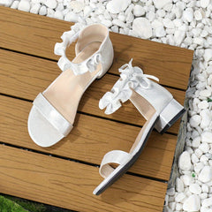 Girls Open Toe Chunky Heeled Sandals Breathable Non-slip Sandals