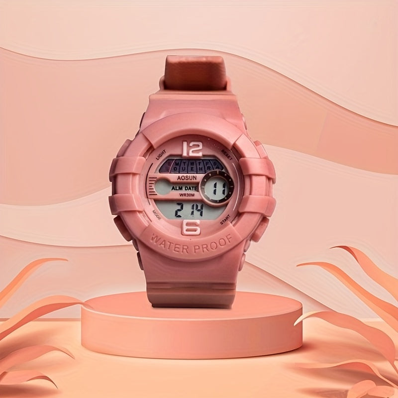 Kids' Waterproof Sports Watch Colorful Light Electronic Watch