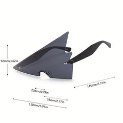 Y2K Rimless Triangle Sunglasses Candy One piece Beach Party Glasses UV400