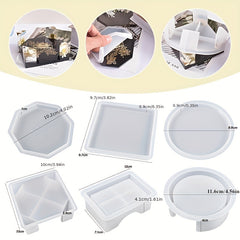 Coaster Resin Mold Set with Storage Box & 4 Silicone Molds