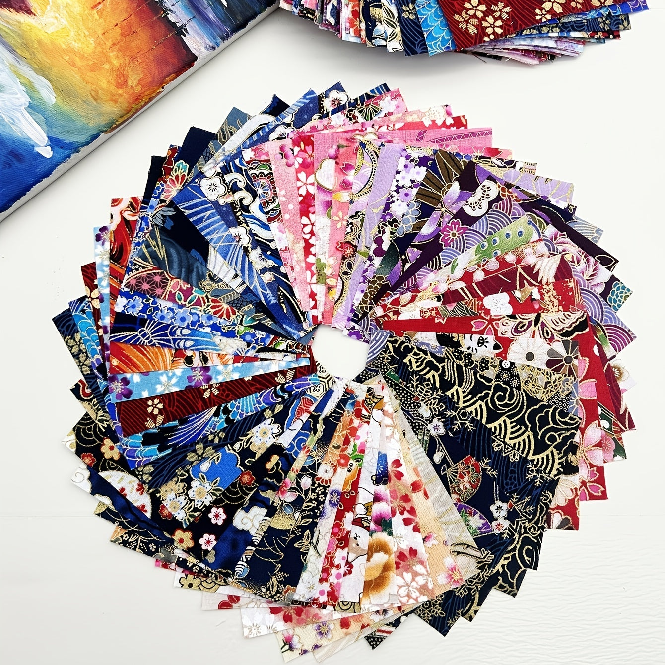 30-50pcs Japanese Quilting Fabric Bundle - DIY Sewing Cotton Quarters
