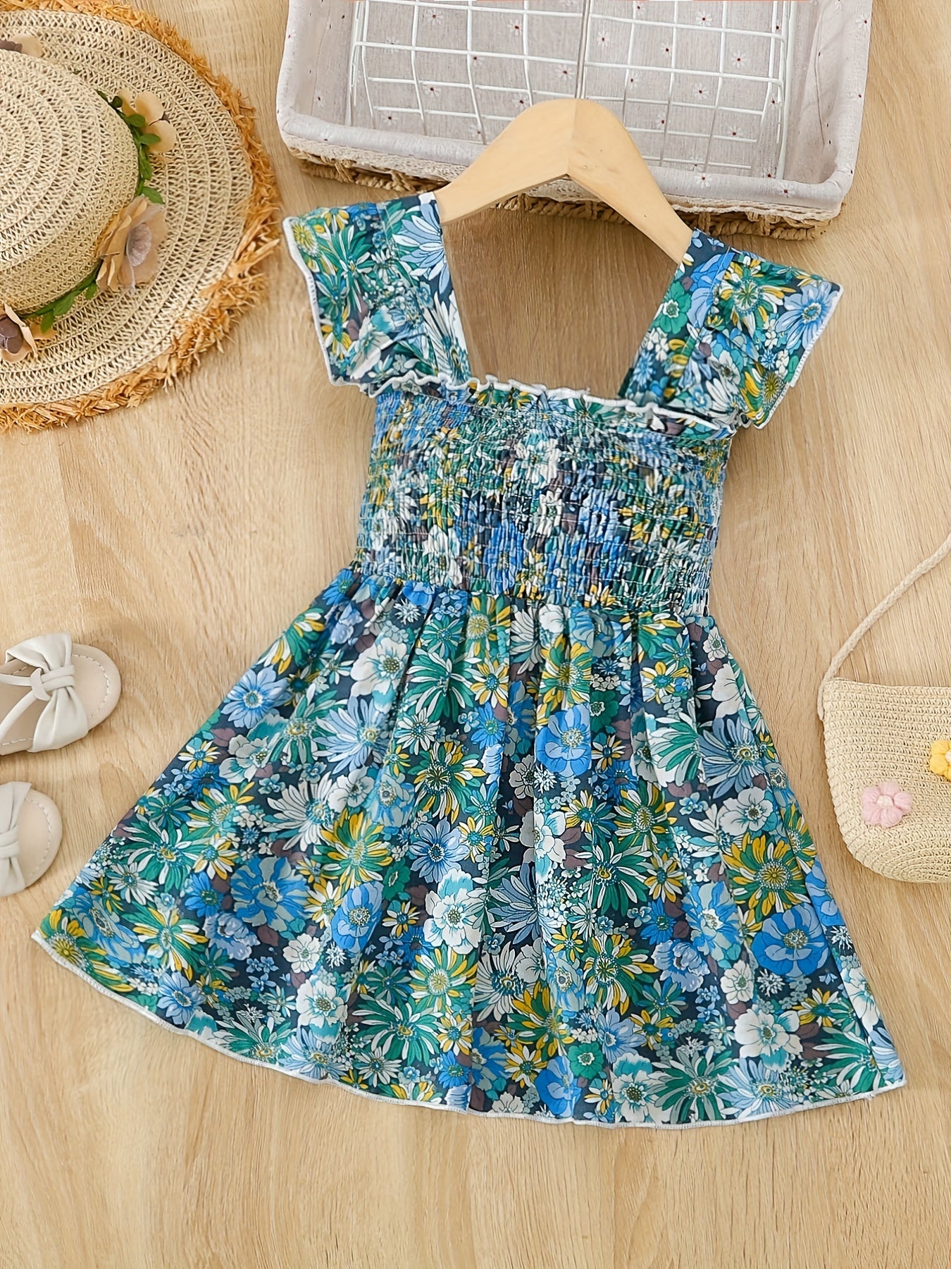 Girls Cotton Dress Over Knee Mid-length Skirt