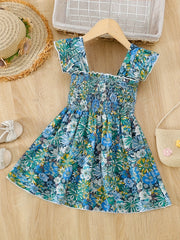 Girls Cotton Dress Over Knee Mid-length Skirt