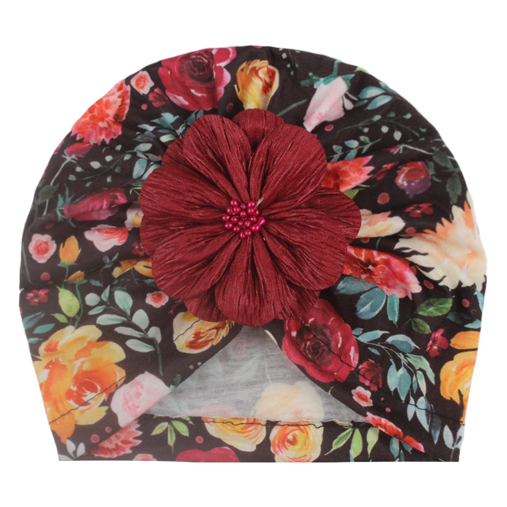 Printed Match Flower Baby Hat Four Seasons