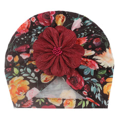 Printed Match Flower Baby Hat Four Seasons