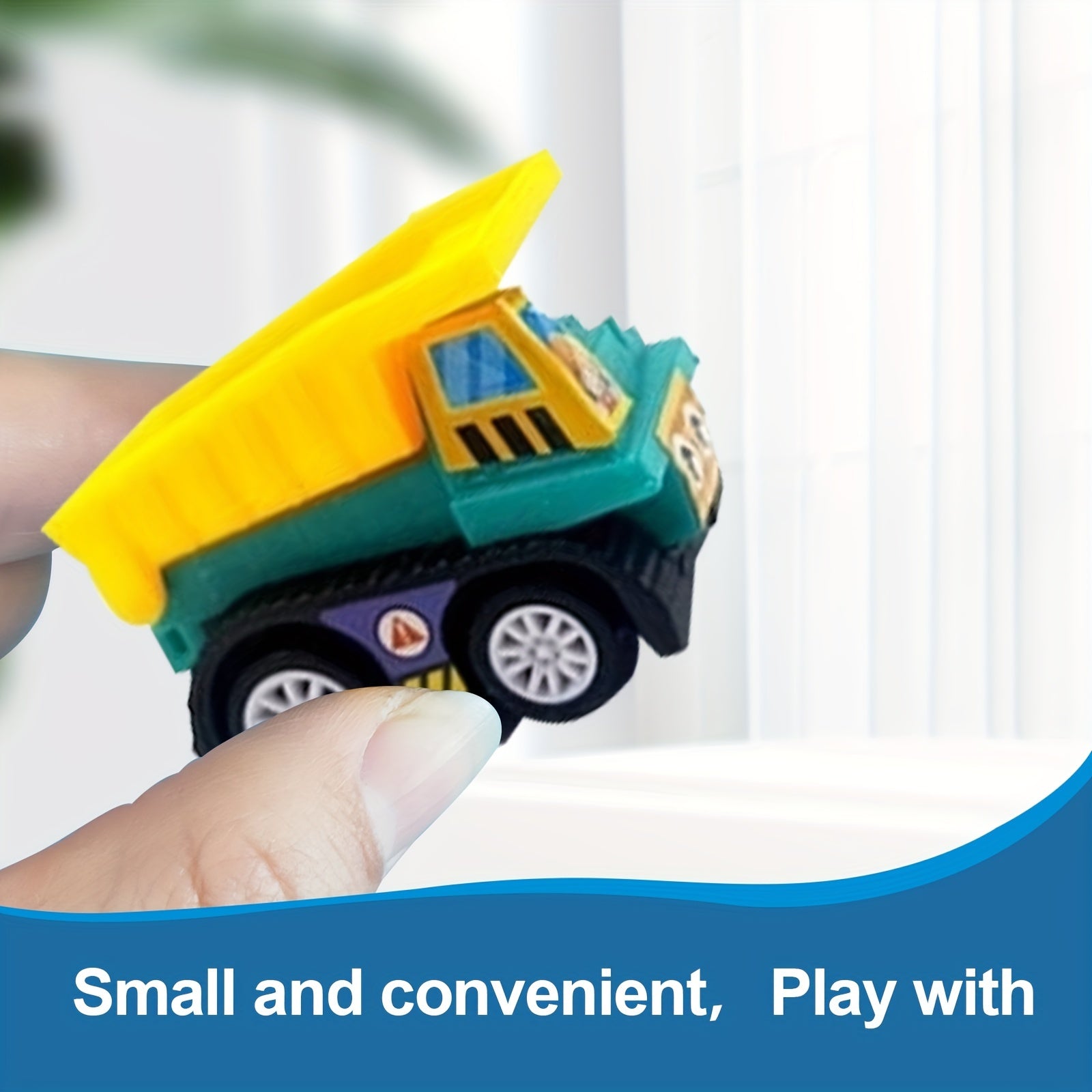 6pcs Mini Inertial Pull Back Engineering Cars Friction Vehicle Toy Set