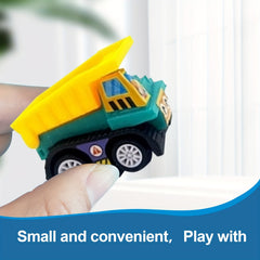 6pcs Mini Inertial Pull Back Engineering Cars Friction Vehicle Toy Set