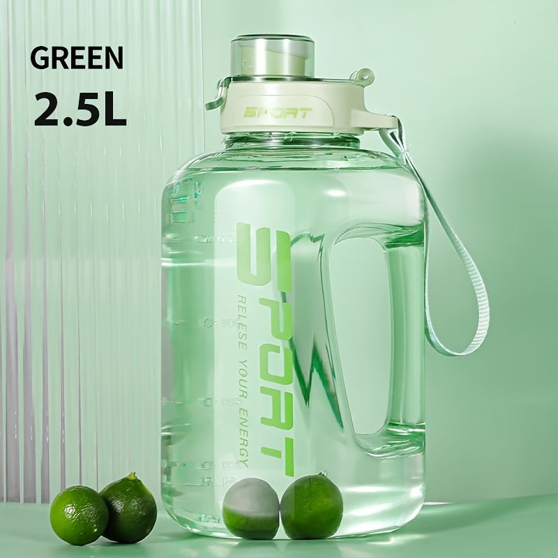 2.5L Large Capacity Leakproof Straw Water Kettle, Portable Flip Top Cup