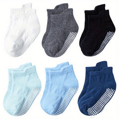 6 Pairs Kids Non Slip Floor Socks for Toddlers and Infants