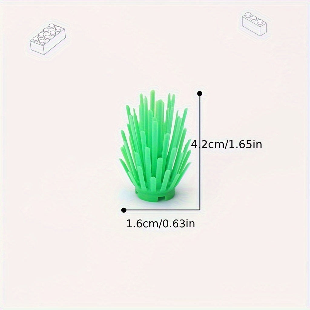 10pcs MOC Small Particle Bush Scene Accessories Green Brown Beige ABS