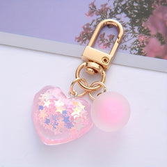 Women's Heart Shaped Pendant Keychain Bag Decor Year Gift