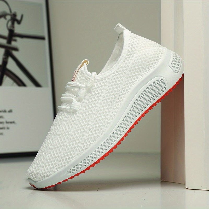Women's Breathable Knit Sneakers Lightweight Low Top Lace Up Shoes