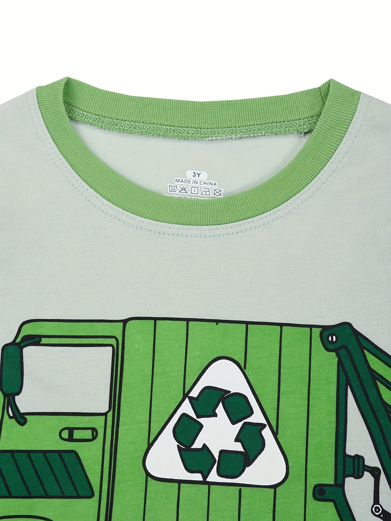Truck Print 2pc Pajama Set Long Sleeve Top & Pants